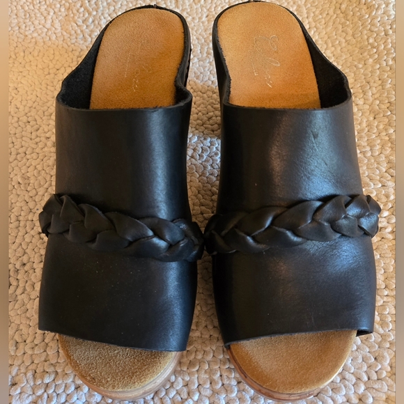 Calou Stockholm Leather Black Sandal Clogs Sz EU 41 - Picture 4 of 10